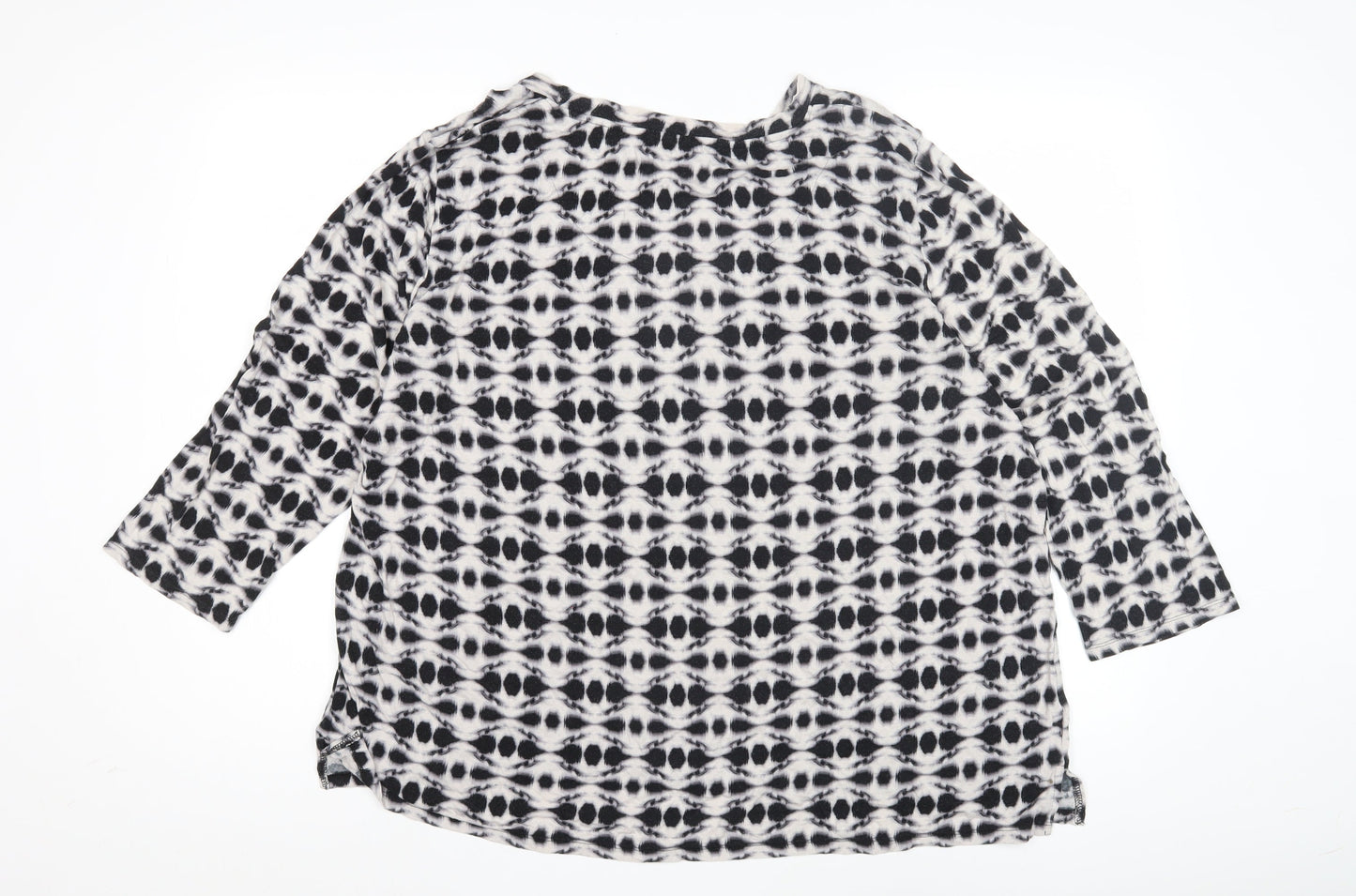 Classic Women's Black Geometric T-Shirt - Size 22