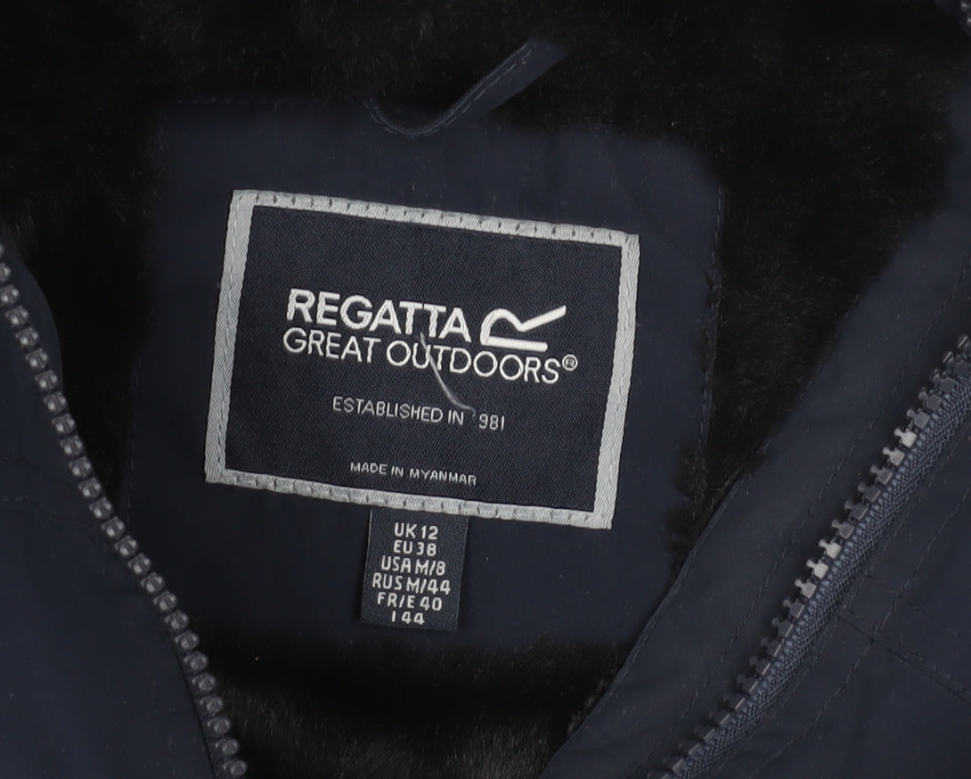 Regatta Women's Blue Hooded Parka Jacket Size 12