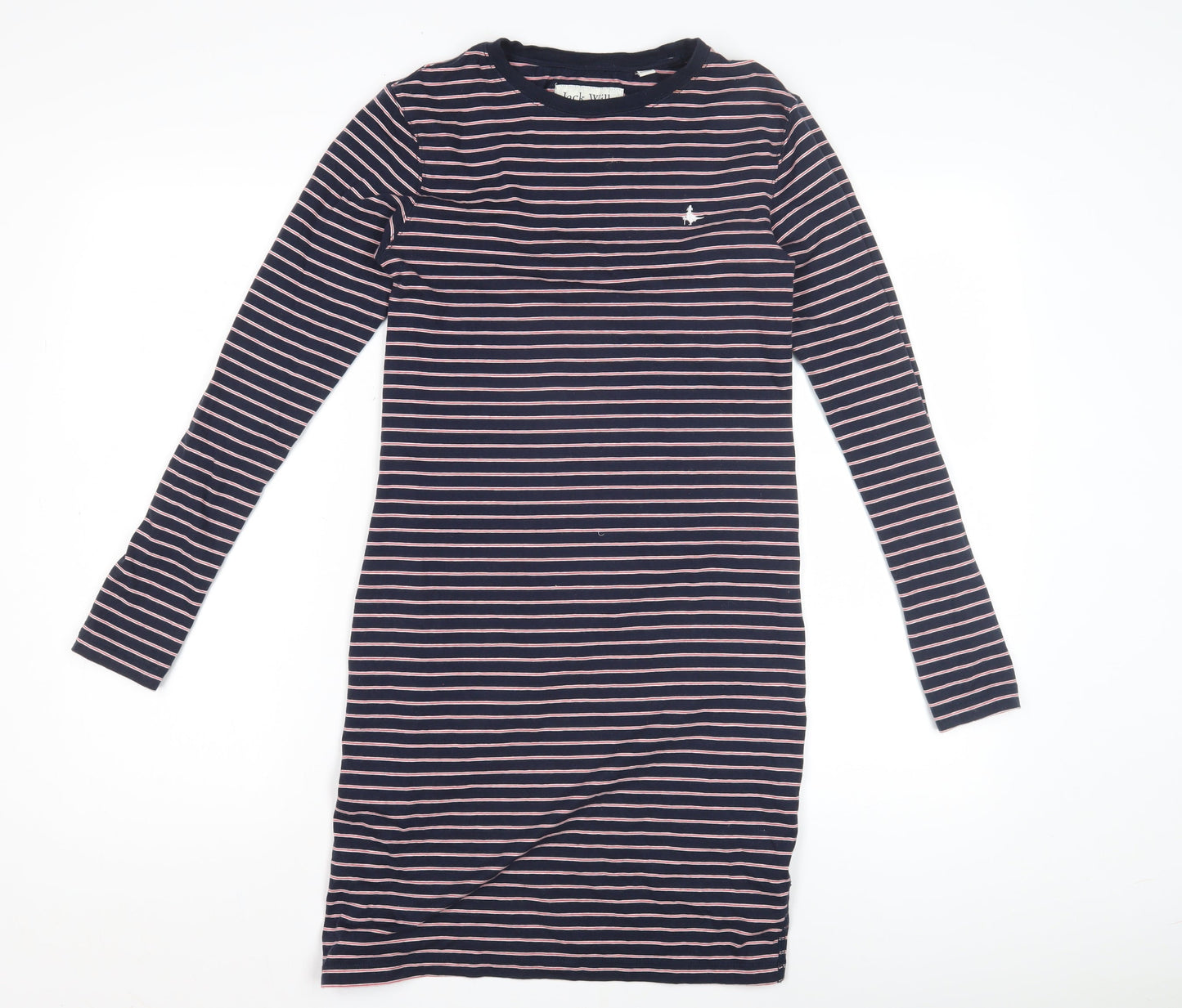 Jack Wills Women's Blue Striped T-Shirt Dress, Size 8