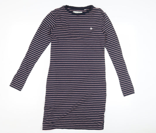 Jack Wills Women's Blue Striped T-Shirt Dress, Size 8