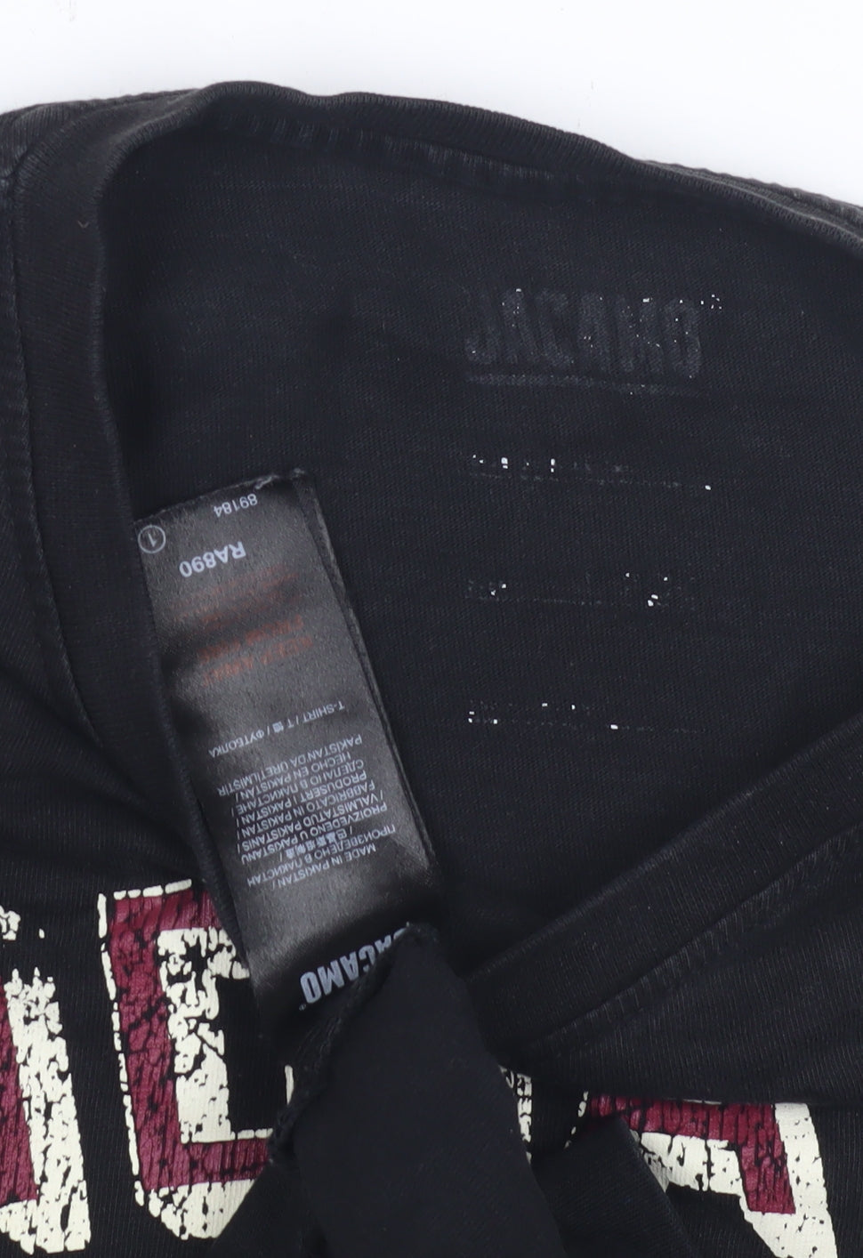 Jack & Jones Men's Black Graphic Sports T-Shirt - Large