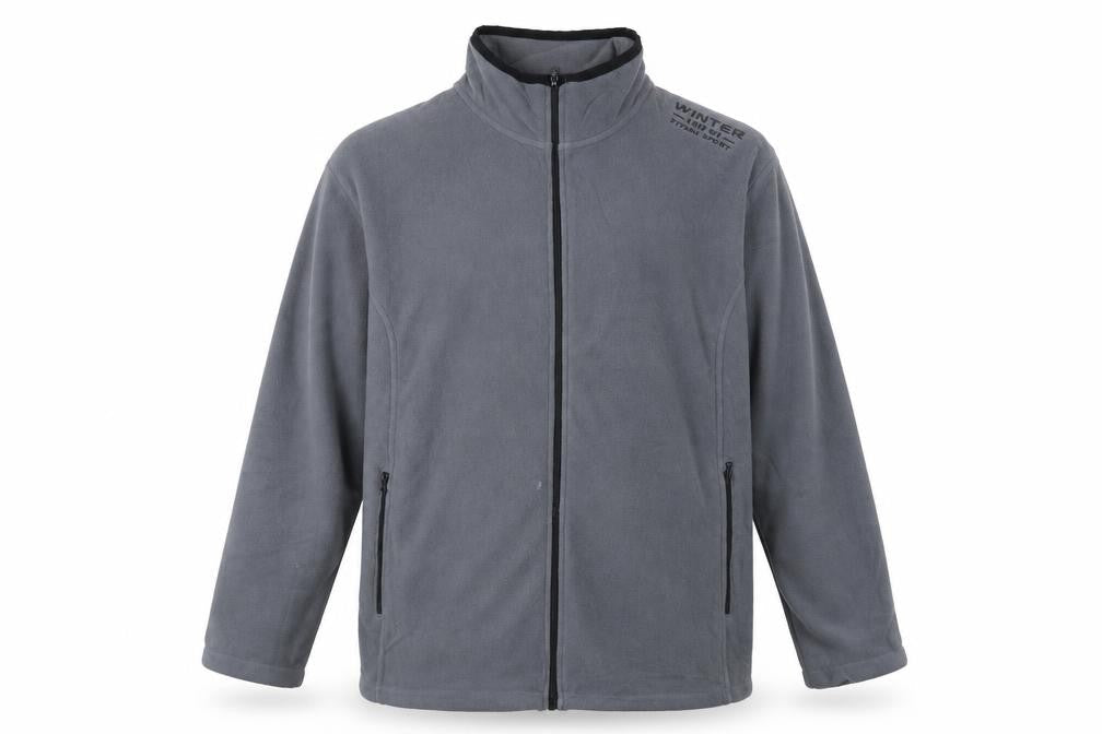 Atlas For Men Grey Fleece Jacket - L, Winter Casual