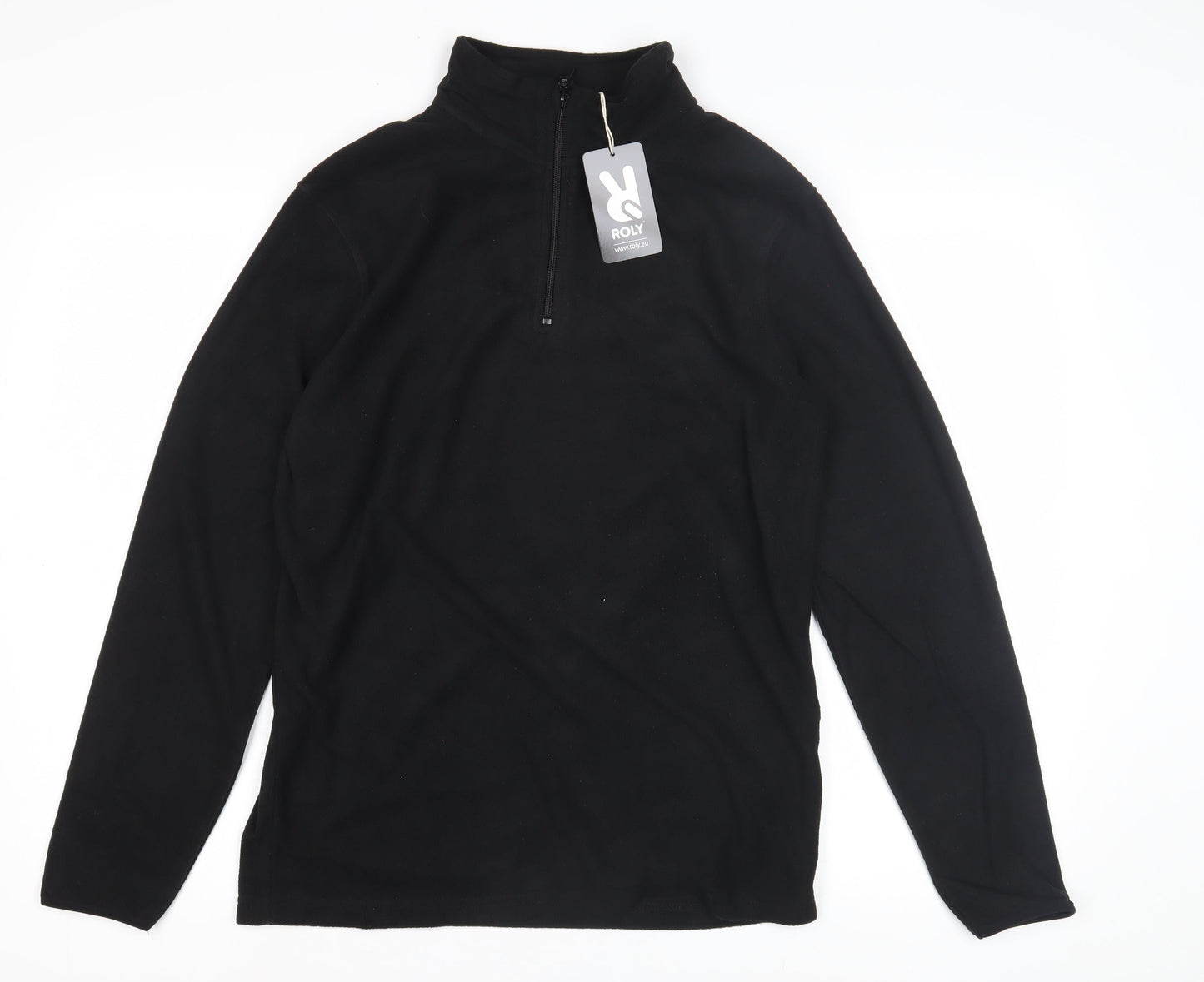 Roly Men's Black Fleece Pullover Sweatshirt S