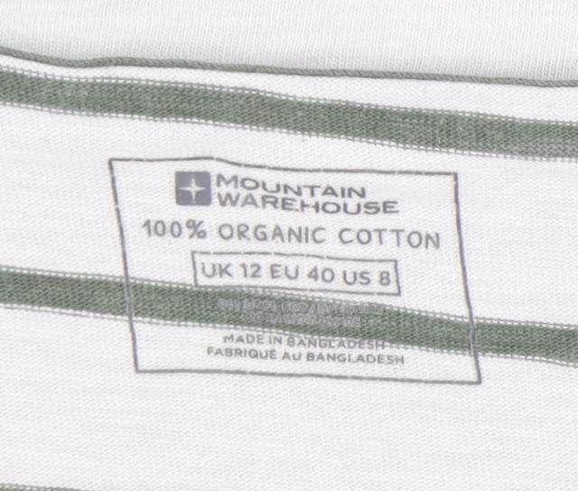 Mountain Warehouse Women's White Striped Top - Size 12