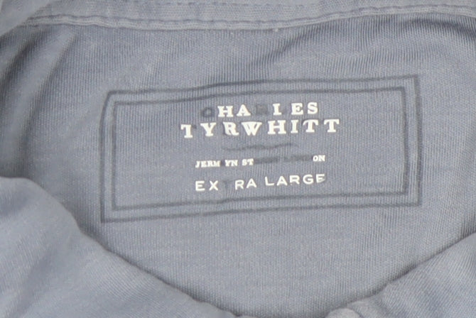 Charles Tyrwhitt Men's Blue Polo Shirt XL Cotton