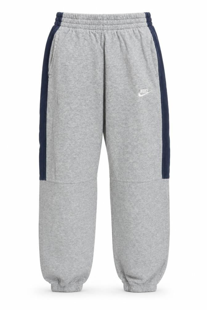 Front view of Nike boys’ grey cotton jogger trousers xl