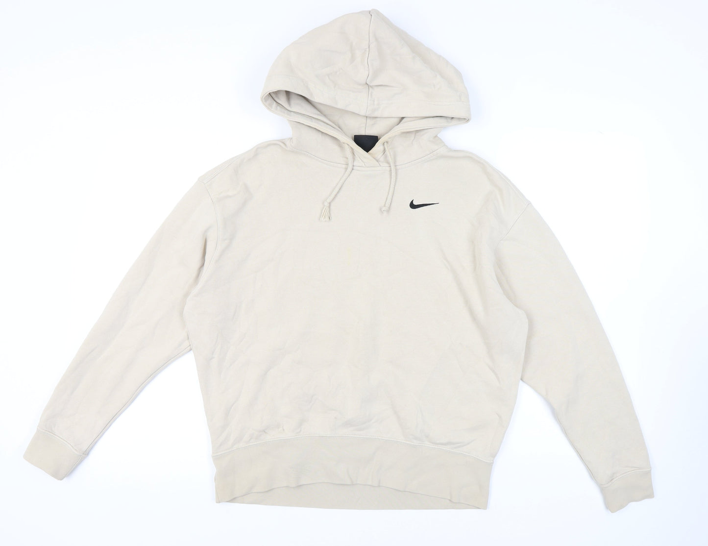 Nike Unisex Beige Hoodie - Small Cotton Blend
