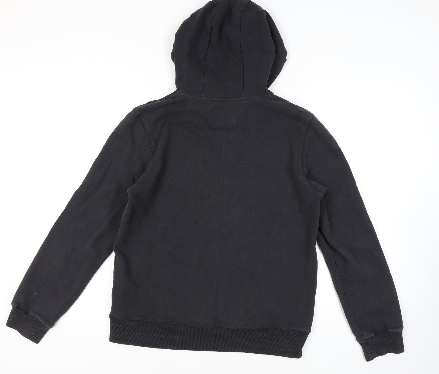 Firetrap Men's Black Hoodie - Large, Pullover, Logo