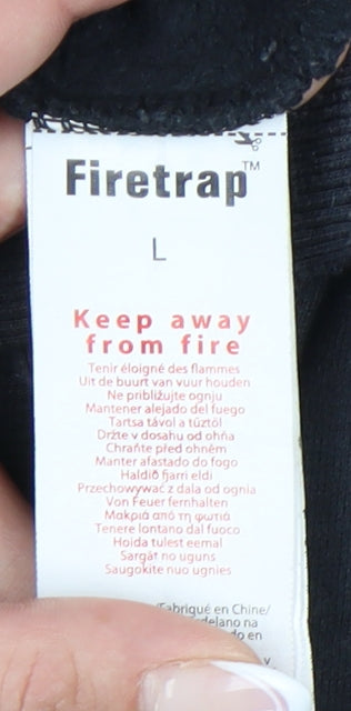 Firetrap Men's Black Hoodie - Large, Pullover, Logo
