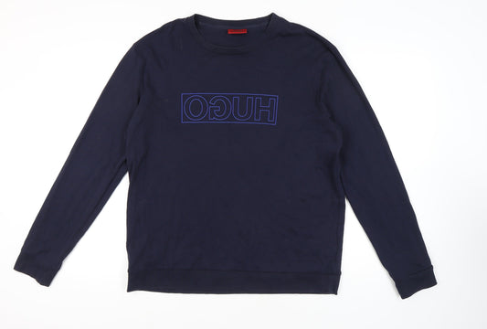 Hugo Boss Men's XL Blue Graphic Pullover Sweatshirt