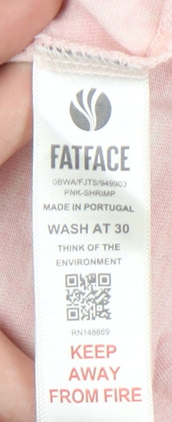 Fat Face Women's Pink V-Neck Top Size 14