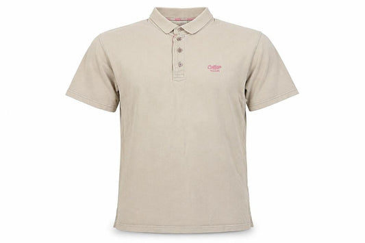 Cotton Traders Men's Beige Polo Short Sleeve L