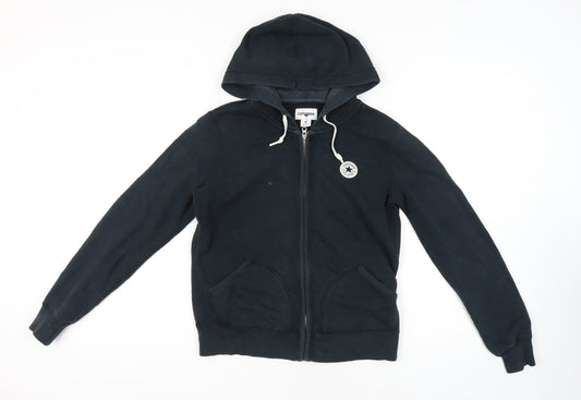 Converse Men's Black Hooded Full Zip Hoodie S
