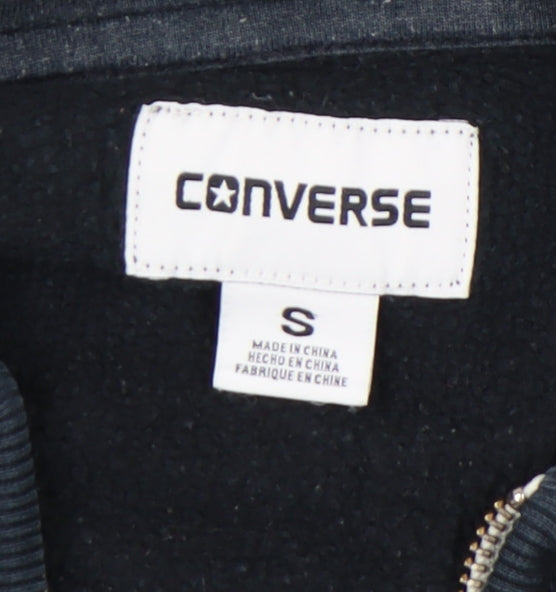Converse Men's Black Hooded Full Zip Hoodie S