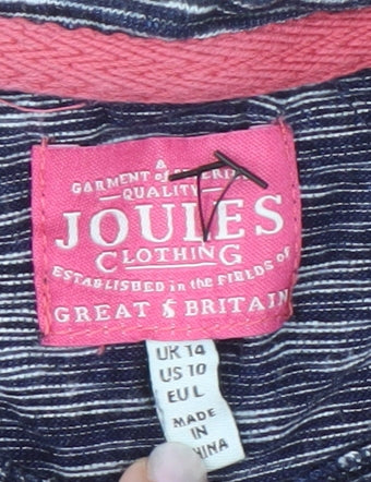 Joules Women's Blue Striped T-Shirt Dress Size 14