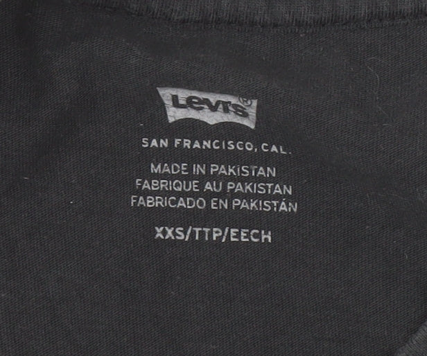 Levi's Women's Black Crew Neck T-Shirt, 2XS, Casual