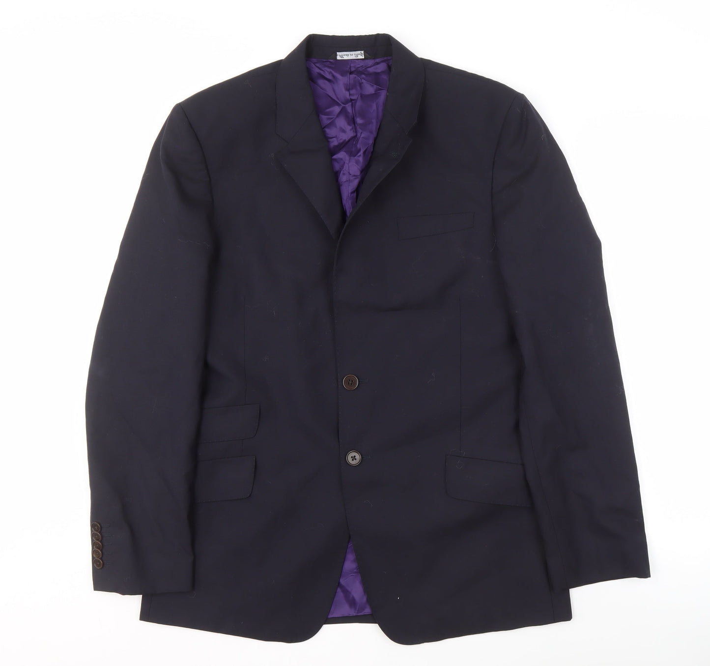 Men's Blue Wool Single-Breasted Blazer - Size 40