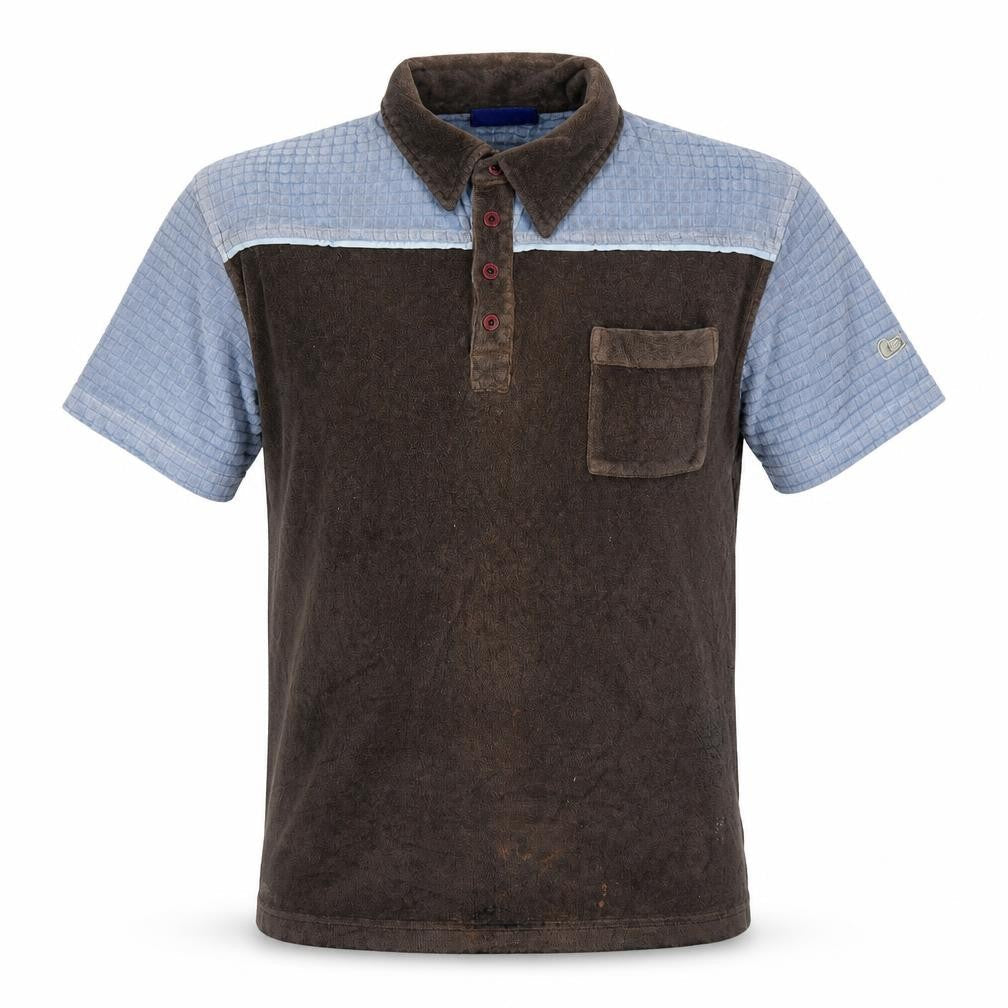 Lee Cooper Men's Brown Blue Polo Shirt Size L