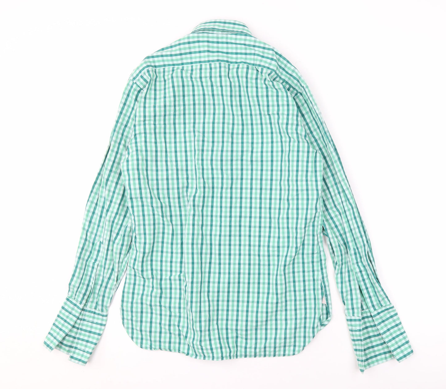 Pink Women's Green Long Sleeve Check Button-Up Shirt