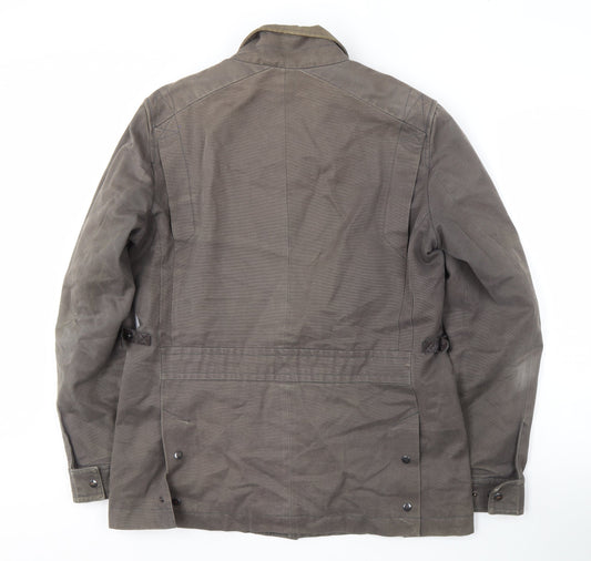 Reiss Men's Grey Cotton Jacket M Casual Mid-Length