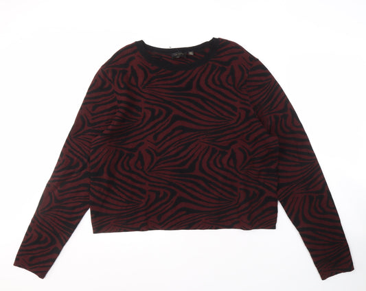 Ted Baker Women's Red Zebra Print Jumper L