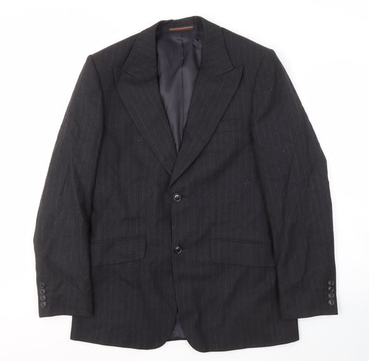 Topman Grey Men's Blazer 38 Regular Fit Striped Formal