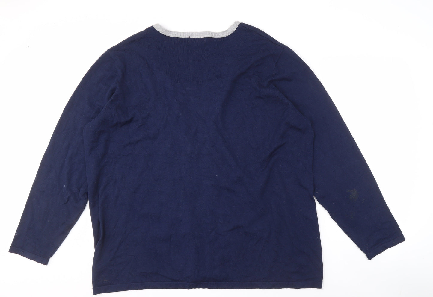 Arista Women's Blue Plus Size Cardigan with Pockets