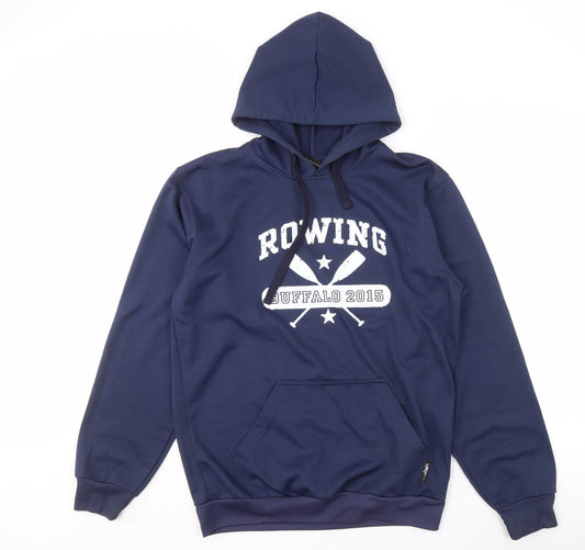 BRT Men's Blue Pullover Hoodie M - Sports Graphic