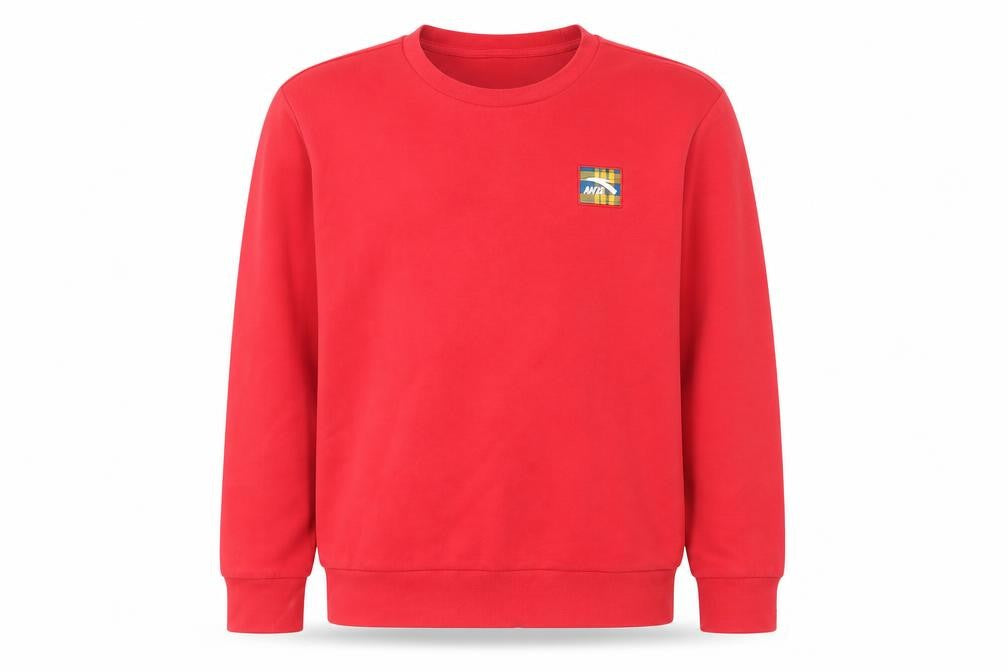 ANTA Men's Red Pullover Sweatshirt L Logo Accent
