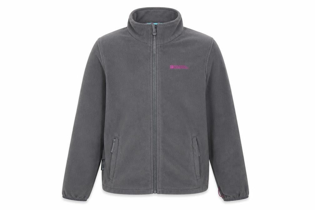 Front view of Mountain Warehouse girls’ grey 3-in-1 fleece jacket 13