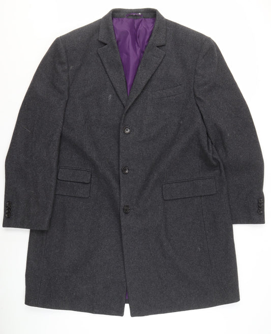 Jeff Banks Men's Grey XL Mid-Length Business Coat