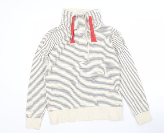 Joules Women's Ivory Striped Pullover Sweatshirt Size 12