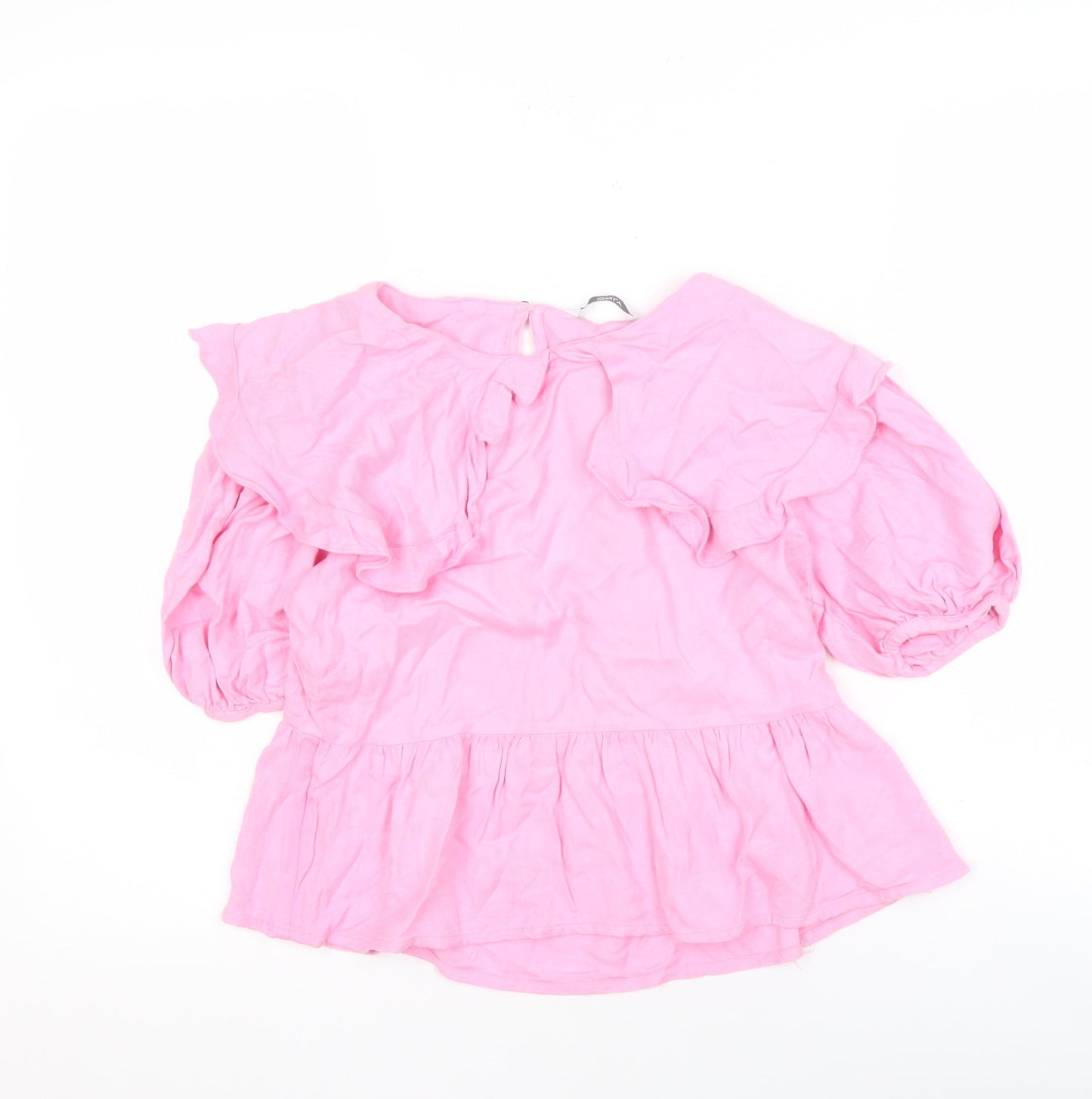 ONLY Women's Pink Blouse - Puff Sleeves, Size 6