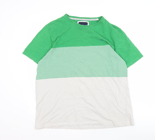 Crew Clothing Co. Men's 2XL Green Striped T-Shirt