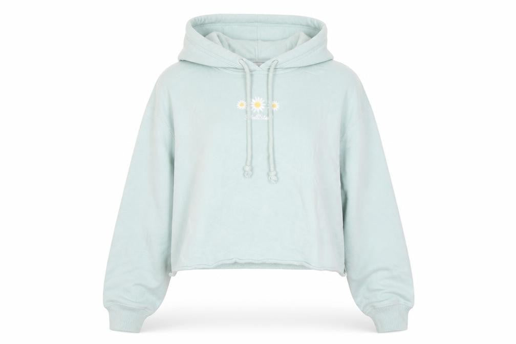 Womens UK 2XS Relaxed Hollister Green Pullover Hoodie