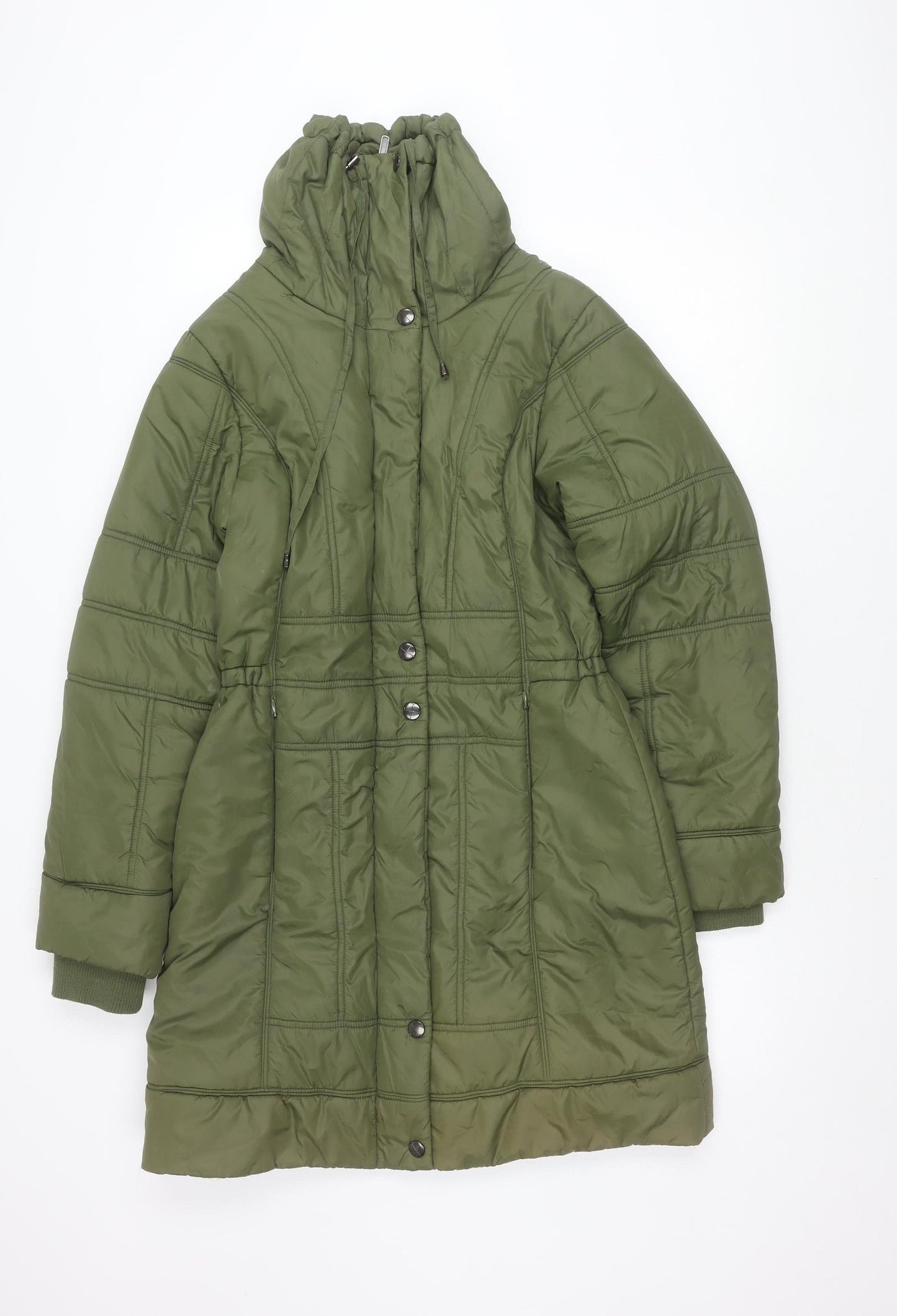 ETAGE Women's Green Mid-Length Puffer Jacket Size 10