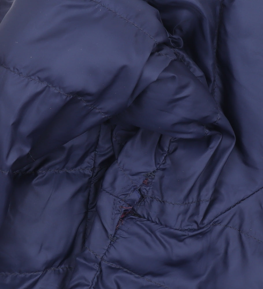 HFX Women's Blue Puffer Jacket S Hooded Zipped Pockets
