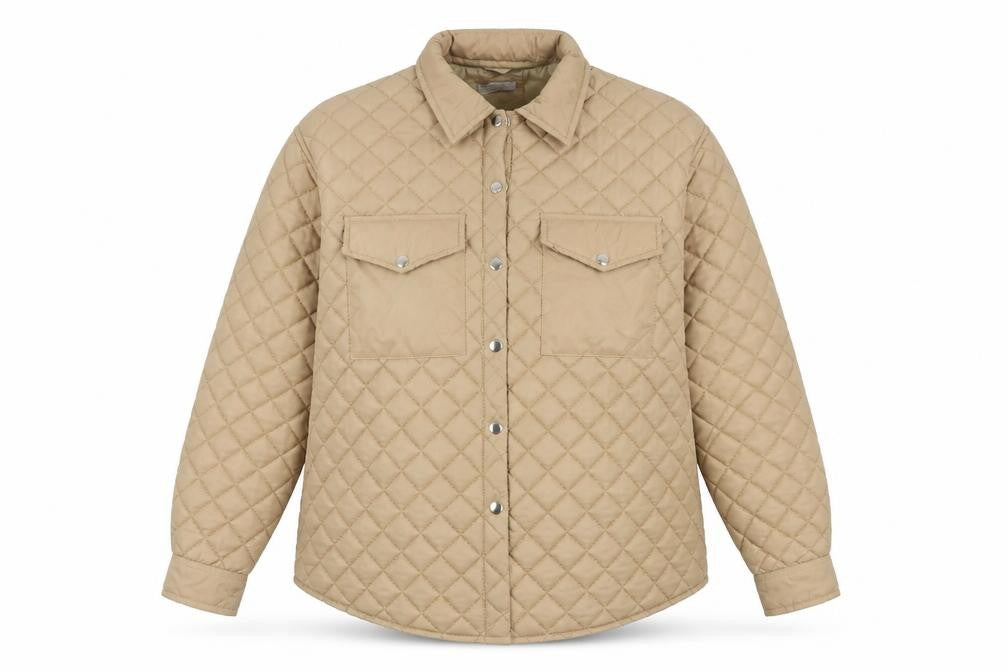 Quiz Women's Beige Quilted Jacket L Casual