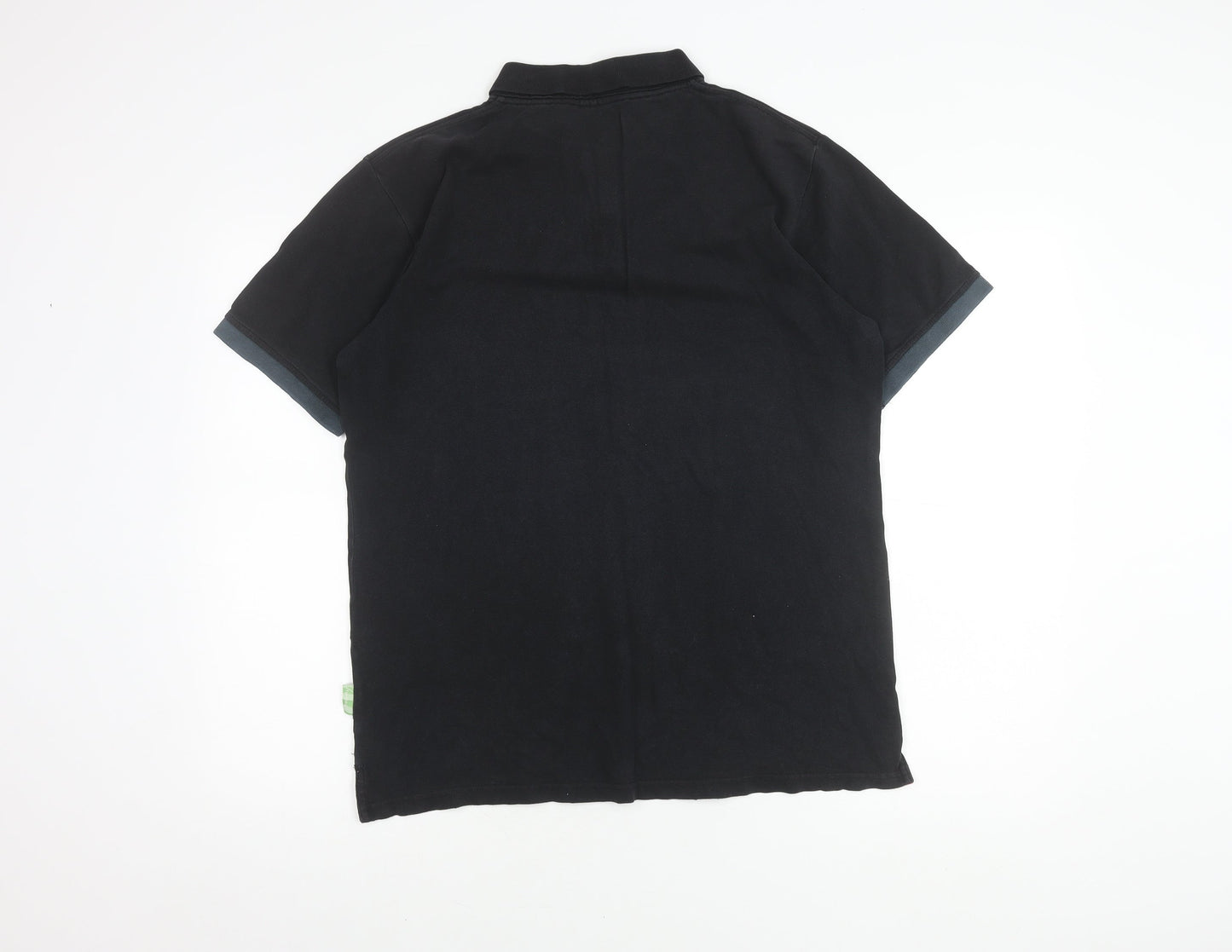 Twolegs Men's Black Cotton Polo Shirt L - Casual Classic