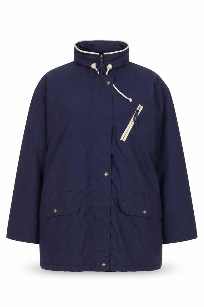 Havana Womens Blue Jacket M Plaid Polyester Cotton Casual