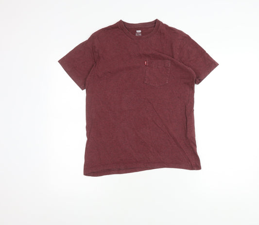 Levi's Men's Red Crew Neck Short Sleeve T-Shirt Size S