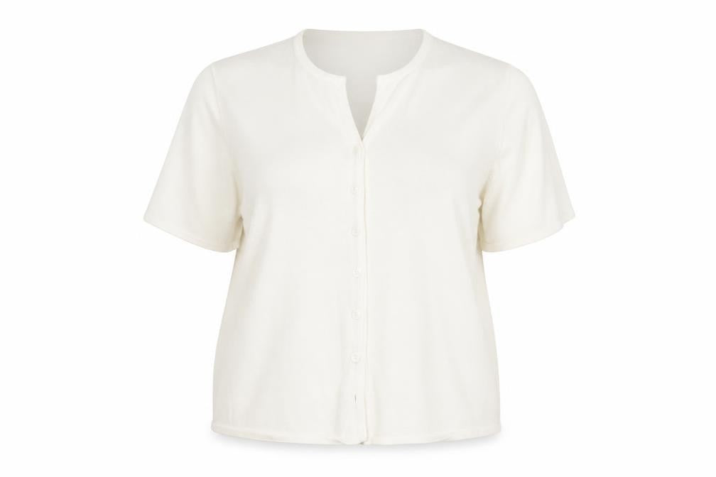 Womens UK Size 20 Ann Harvey White Acrylic Blend Button-Up