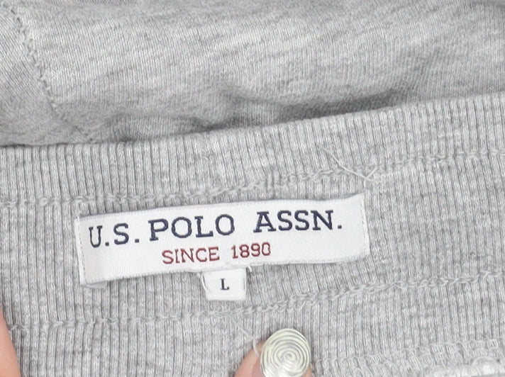 U.S. Polo Assn. Men's Grey Jogger Trousers, Size L, Elastic Waist