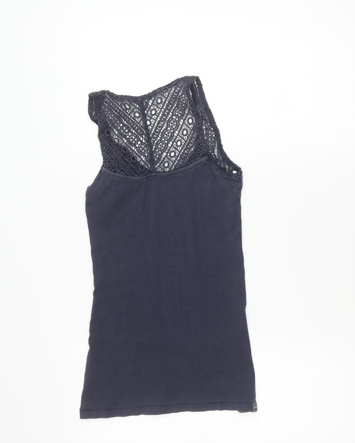 FatFace Women's Blue Lace Tank Top - Size 8