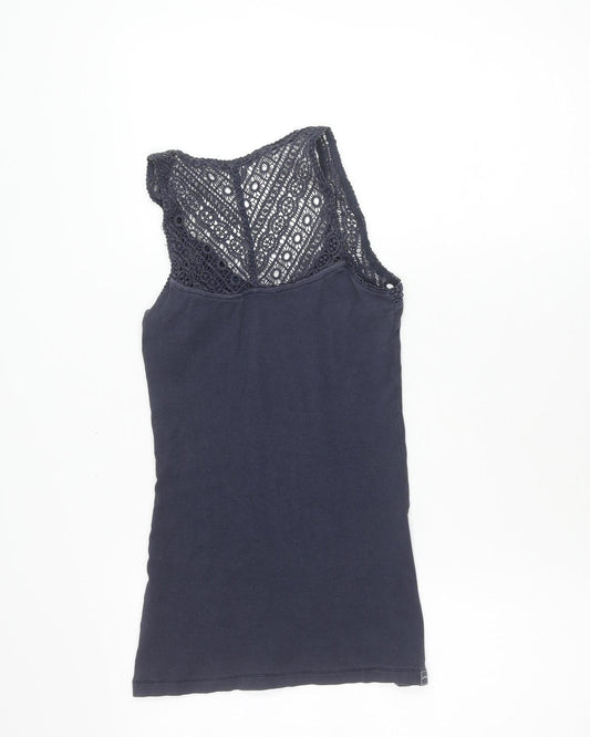 FatFace Women's Blue Lace Tank Top - Size 8