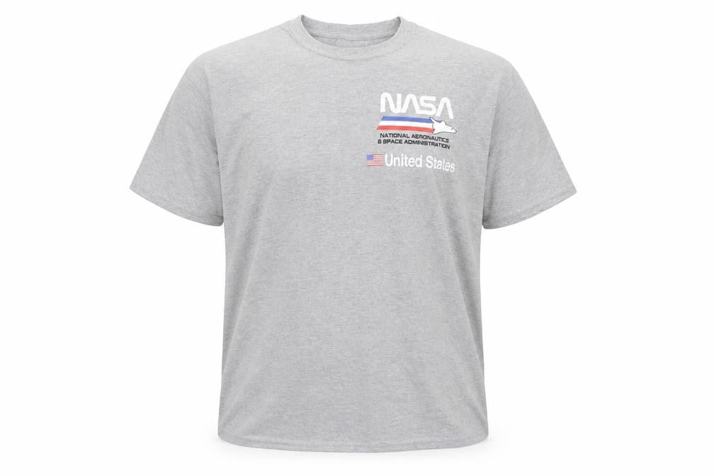 NASA Men's Grey Graphic Print 2XL T-Shirt
