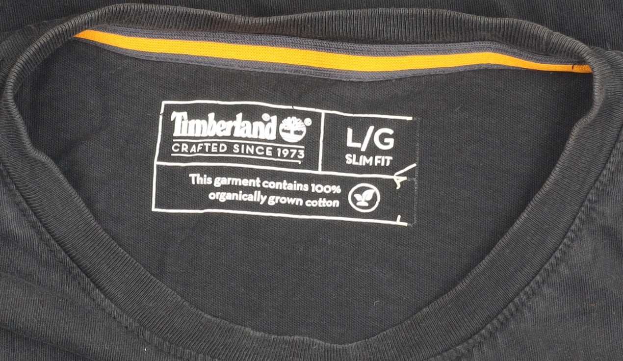 Timberland Men’s Black Cotton Slim Fit T-Shirt L