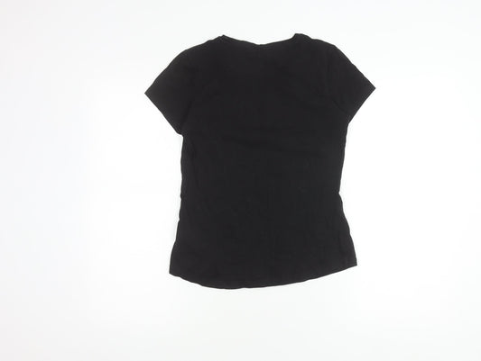 Puma Black Crew Neck T-Shirt, Unisex Adults, S