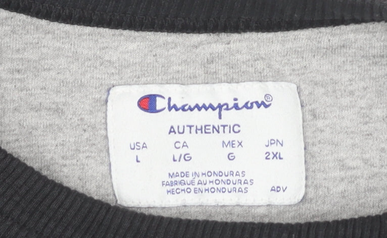 Champion Men's Black Pullover Sweatshirt, Size L, Regular Fit