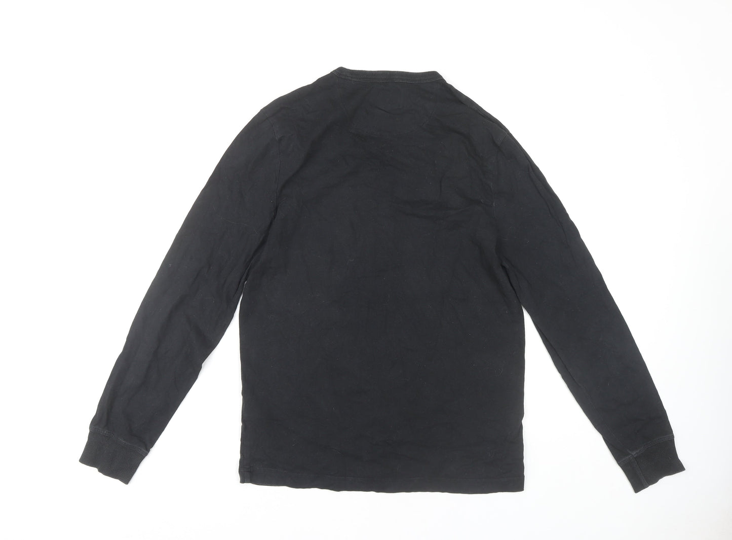 Farah Men's Black Long Sleeve T-Shirt, Medium, Cotton